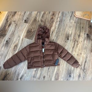 NWT Brown Cropped Forever 21 Puffer Jacket